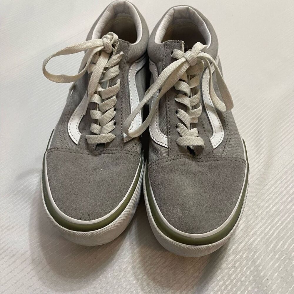 Vans Old Skool Stacked Sneakers Shoes White Gray Skate Casual Size 6.5 6 1/2 - Picture 2 of 8